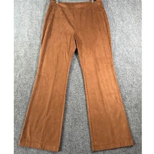 Soft Surroundings Brown Suede Feel Flare Leg Pants Women's Medium‎ M